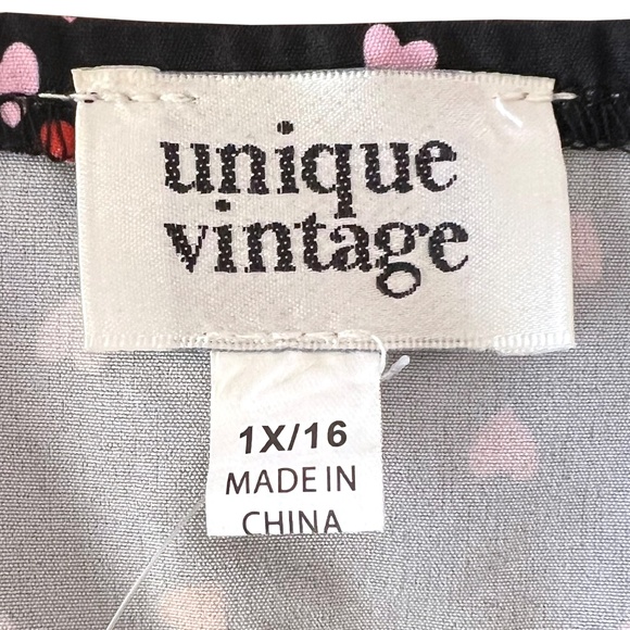 Unique Vintage Wild Hearts Run Free Midi Dress Size 1X - Picture 6 of 13